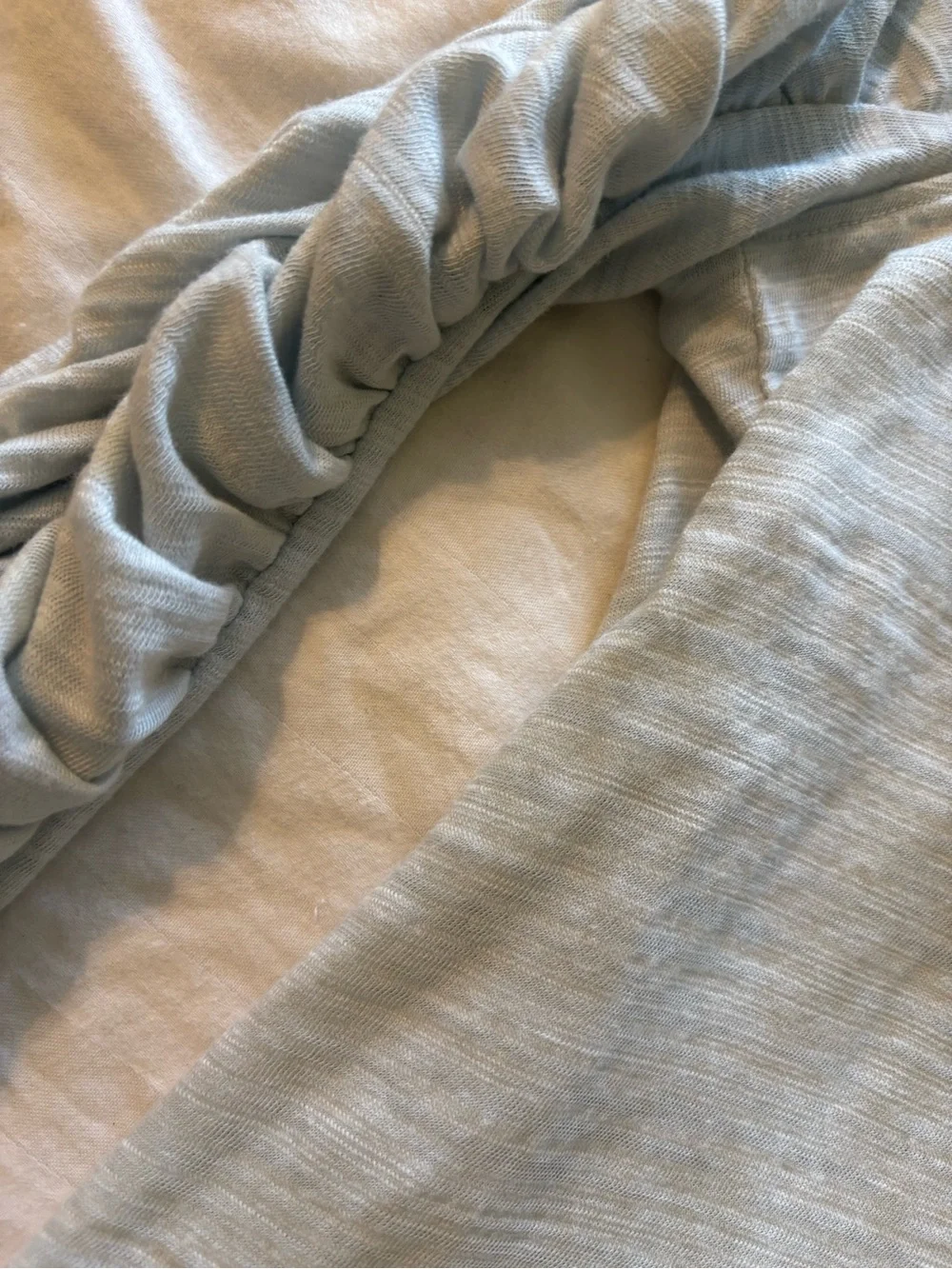 Free People light blue Ruched-Detail Long Sleeve Top